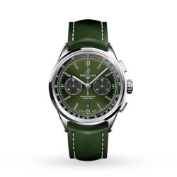 Breitling Premier Bentleyautomatic Green Leather Watch Ab0118A11L1X1 Uk
