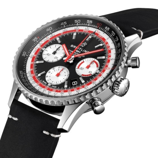 replica breitling navitimerautomatic black leather watch ab01211b1b1x2 uk