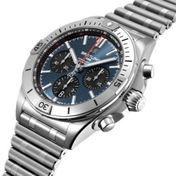 breitling chronomatautomatic blue stainless steel watch ab0134101c1a1 uk