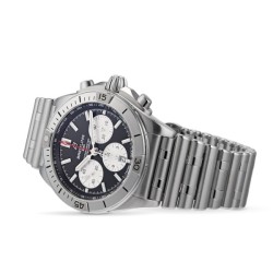 breitling chronomatautomatic black stainless steel watch ab0134101b1a1 uk
