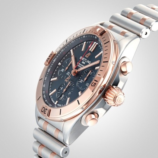 replica breitling chronomatautomatic blue bicoloured watch ub0134101c1u1 uk