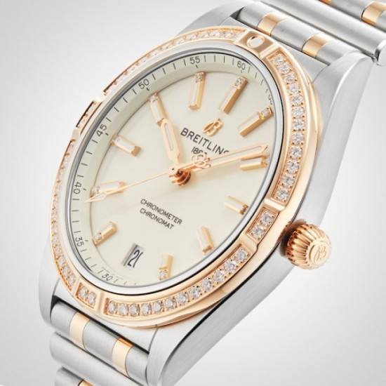 Replica Breitling Chronomatautomatic Silver Stainless Steel &Amp; 18Ct Rose Gold Watch U10380591A1U1 Uk