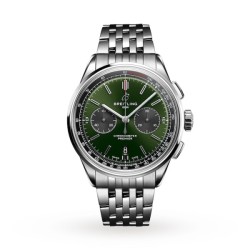 Breitling Premierautomatic Green Stainless Steel Watch Ab0118221L1A1 Uk