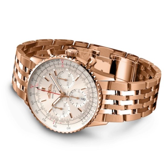 Replica Breitling Navitimerautomatic Silver 18Ct Rose Gold Watch Rb0139211G1R1 Uk