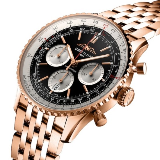 Replica Breitling Navitimerautomatic Black 18Ct Rose Gold Watch Rb0138211B1R1 Uk
