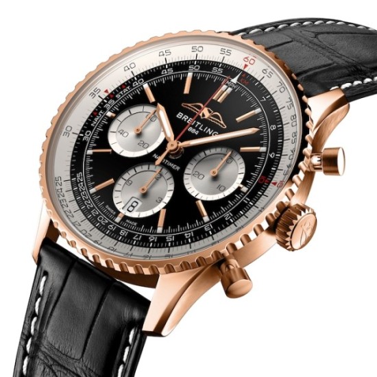 replica breitling navitimerautomatic black alligator watch rb0138211b1p1 uk