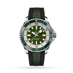 Breitling Superoceanautomatic Green Rubber Watch A17376A31L1S1 Uk