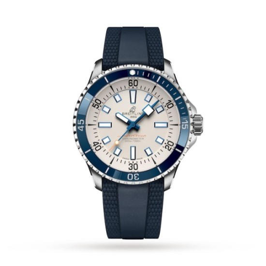 Replica Breitling Superocean Automatic Silver Rubber Watch - 3595 - Buddha Luxury