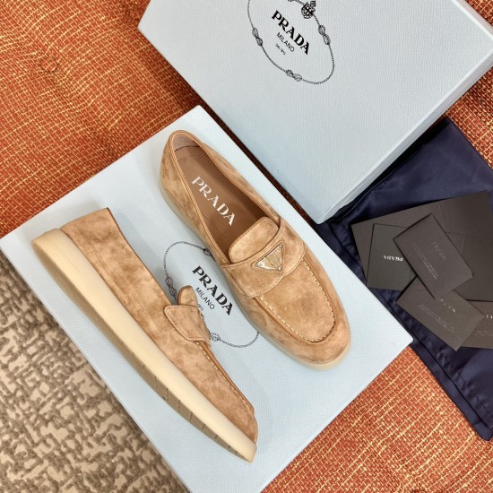 replica SUEDE LEATHER LOAFERS ECRU - PD138 UK