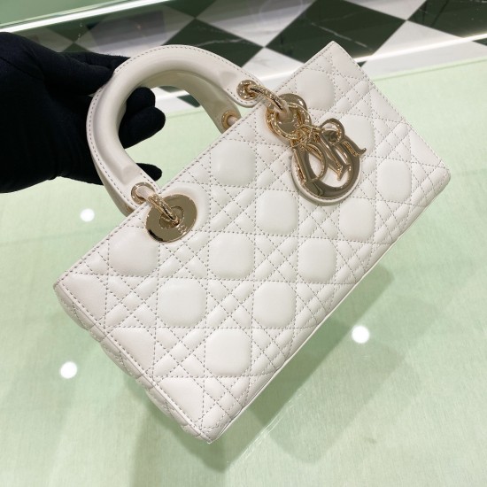Replica Dior 13217 DFR#13971 Buddha Luxury Replica Medium Lady D-Joy Bag Latte Cannage Lambskin Uk - 13217 - Buddha Luxury