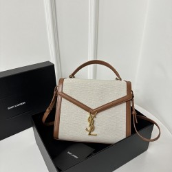 Cassandra Mini Top Handle Bag White/Brown Uk