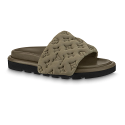 POOL PILLOW COMFORT SLIDES IN KAKI - LVS60 UK