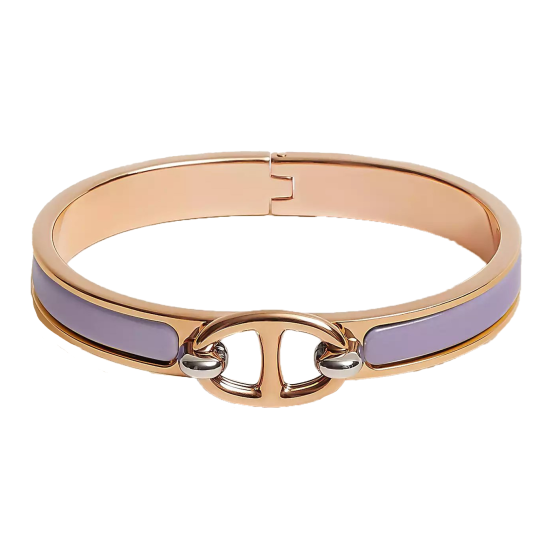 replica HERMES MINI CLIC CHAINE DANCRE BRACELET IN PURPLE GOLD UK