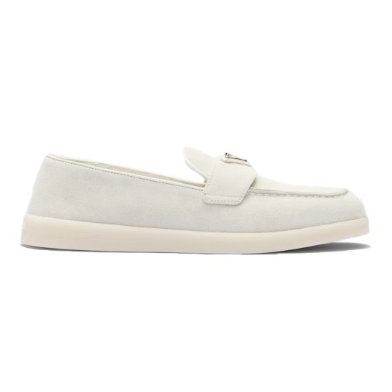 Replica Prada 11258 PFR#14156 Buddha Luxury Replica White Suede Loafers - Pd195 Uk - 11258 - Buddha Luxury