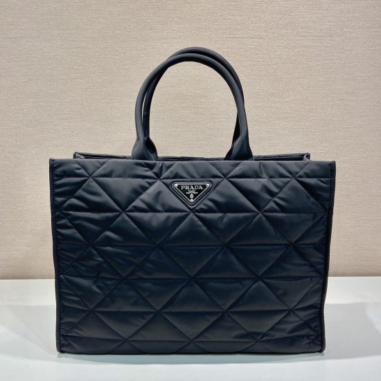 replica RE-NYLON TOTE BAG IN BLACK UK