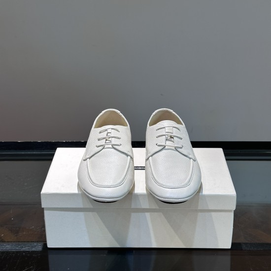 replica LOGO LEATHER DERBY SHOES IN WHITE - GD219 UK