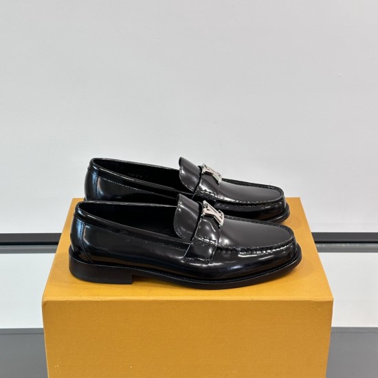 replica MAJOR LOAFERS BLACK GLAZED CALF LEATHER - LV880 UK