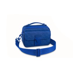 S Lock Messenger Blue Taurillon Leather Uk