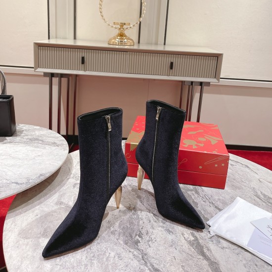 replica CHRISTIAN LIPBOOTY 100MM BLACK LEATHER BOOTS - CL91 UK