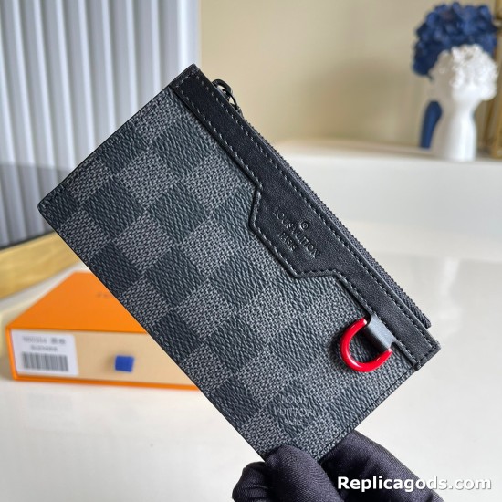 replica N60354 UTILITY COIN HOLDER DAMIER GRAPHITE COATED CANVAS UK
