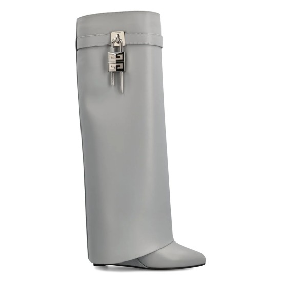 replica SHARK LOCK BOOTS IN LEATHER IN GREY - GVC148 UK