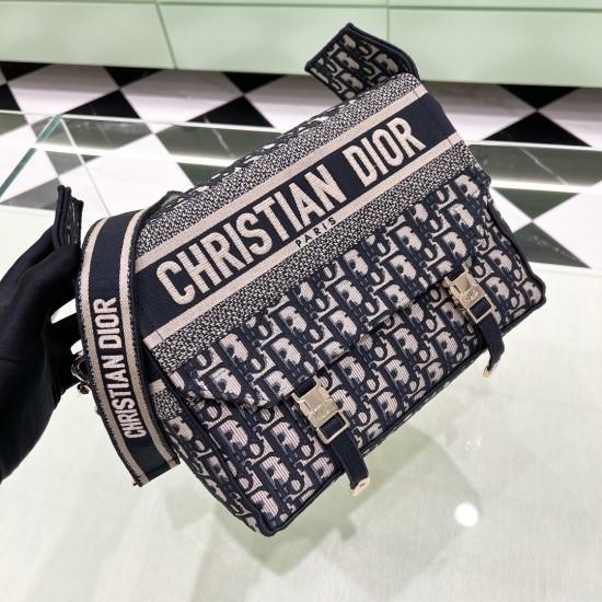 Replica Dior 13171 DFR#15047 Buddha Luxury Replica Medium Di0Rcamp Bag Blue Oblique Embroidery Uk - 13171 - Buddha Luxury
