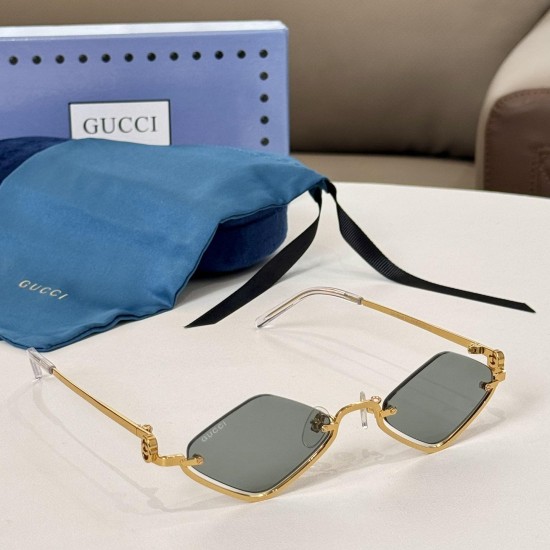 Replica Geometric Frame Sunglasses Gold-Toned Metal Frame Gg1604S - Sg72 Uk