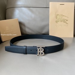 Motif Grainy Leather Belt In Black And Palladium - B214 Uk