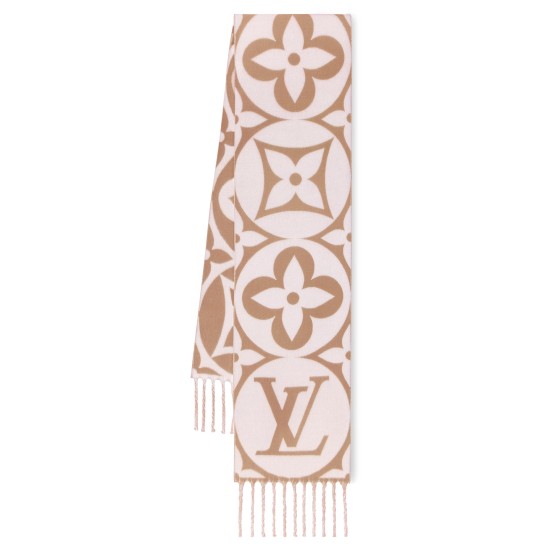 L Women's Medallion Brown Scarf Fashion Accessory against a plain white background