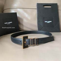 CARRE RIVE GAUCHE DOUBLE LOOP BELT IN BLACK AND GOLD - B240 UK CARRE RIVE GAUCHE DOUBLE LOOP BELT IN BLACK AND GOLD - B240 UK
