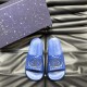 Gucci Light Blue Rubber Slide Sandals Top View Gucci light blue rubber slide sandals viewed from the top angle