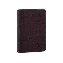 Pocket Organizer Taiga Leather In Brown Uk