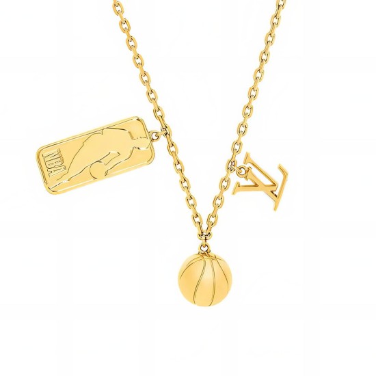 replica LV X NBA BALL AND TAB GOLD PENDANT UK