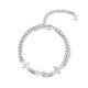 L Men's Monogram Row Silver Chain Bracelet isolated on a white background