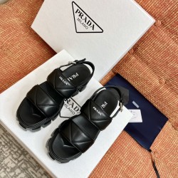 BLACK MONOLITH LEATHER SANDALS - PDS14 UK BLACK MONOLITH LEATHER SANDALS - PDS14 UK