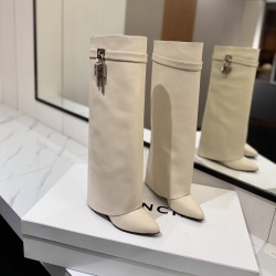 SHARK LOCK BOOTS IN LEATHER IN WHITE - GVC151 UK
