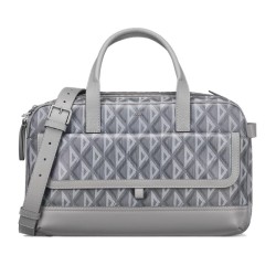 HIT THE ROAD PET CARRIER BAG GRAY COATED COTTON CANVAS WITH CD DIAMOND PRINT UK