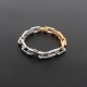 L Men's Monogram Chain Bracelet in Gold and Silver angled view L Men's Monogram Chain Bracelet in Gold and Silver angled perspective view