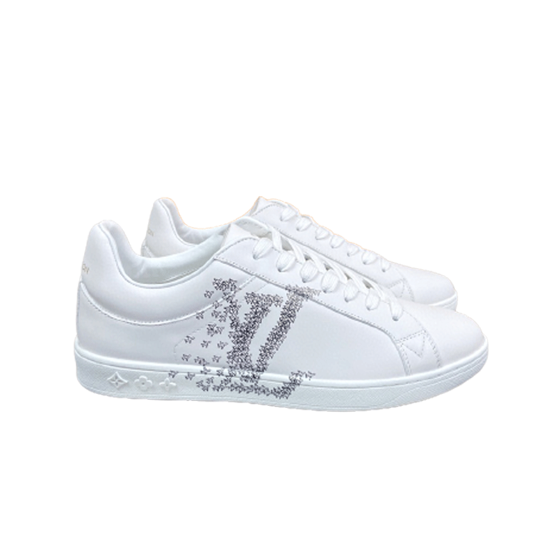 L Classic Monogram Graphic White Leather Low Top Trainers