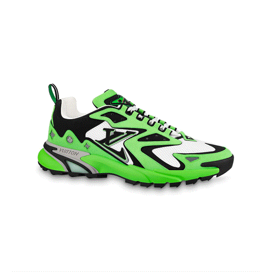L Runner Tactic Green Mesh Leather Trainers