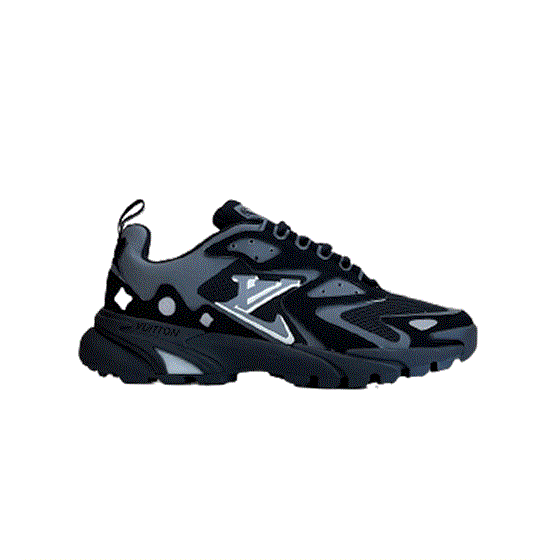 L Runner Tactic Low Top Mesh Trainers In Black And Grey